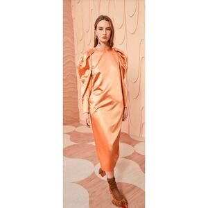 NEW NWT Ulla Johnson Silvana Long Sleeve Midi Dress Copper Size 2